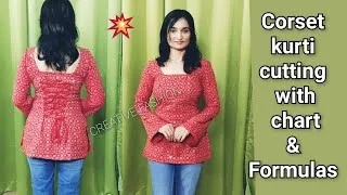 Thumbnail: Trending Corset kurti cutting with chart and formulas