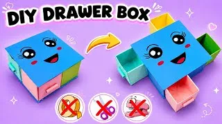Thumbnail: Paper Drawer Box / Paper Box / Origami Box/School Crafts/Paper Crafts/ #origamibox #papercraft
