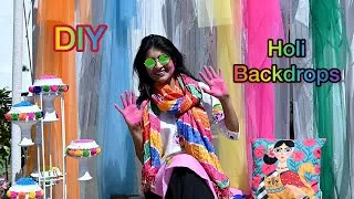 Thumbnail: Crazzyy Holi Party 😳 -  DIY Holi backdrops #diycrafts #diyhomedecor #holi #holispecialvideo