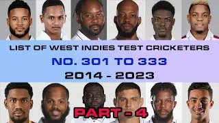 Thumbnail: West Indies Test Cricketers | PART 4 Player | No 301 to 333 |  West Indies Test Players 2014 to 2023