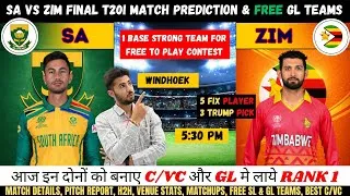 Thumbnail: SA vs ZIM Dream11 Prediction, South Africa vs Zimbabwe Fantasy Team Analysis #savszim