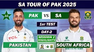 Thumbnail: PAKISTAN vs SOUTH AFRICA 1st TEST MATCH DAY 2 SESSION 2 HIGHLIGHTS & REPORT | PAK vs SA LIVE