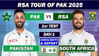 Thumbnail: PAKISTAN vs SOUTH AFRICA 1st TEST MATCH DAY 1 HIGHLIGHTS & REPORT | PAK vs SA HIGHLIGHTS