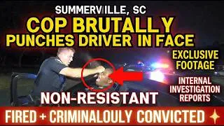Thumbnail: Tyrant Cop Brutally Punches Non-Resistant Driver In Face During Illegal Stop & Gets Fired, Convicted