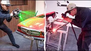Thumbnail: Laser cleaning the Mini Mercedes! And Laser Scanning it using the Trackit SR