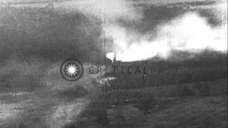 Thumbnail: German Messerschmitt Bf-110 aircraft attack Allied Ground targets. Allied aircraf...HD Stock Footage