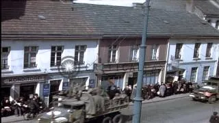Thumbnail: Cologne Cathedral; queue of German citizens in German town; Victor pontoon bridge...HD Stock Footage
