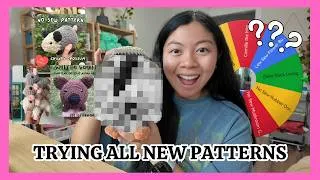 Thumbnail: Trying All NEW Crochet Patterns (designed by YOU!!) 🧶 Crochet & Chat With Me Vlog / Randomly Picking