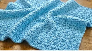 Thumbnail: 1 day!💙⚡️Easy & Beautiful Crochet Stitch! Beginner Friendly | Stunning 3D Blanket Pattern