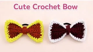 Thumbnail: Crochet BOW HAIR CLIP for beginners 