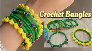 Thumbnail: How to make Crochet Bangles 💕🌺very easy and beautiful Tutorial | Beginner Friendly Tutorial.