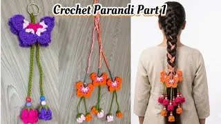 Thumbnail: Part 1 : How to crochet parandi tutorial (step by step) detailed video 👍Crochet Butterfly 🦋 Parandi 