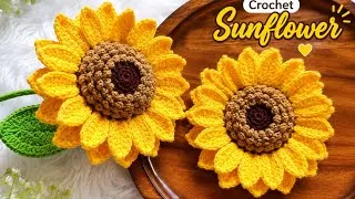 Thumbnail: Crochet Sunflower Flower Making 🌻 | Easy Step by Step Tutorial#crochetwithnimmi#crochetsunflower 
