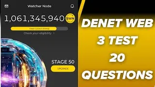 Thumbnail: Denet Decentralized Storage Web 3 Course test exam quiz. All 20 Questions and Answers