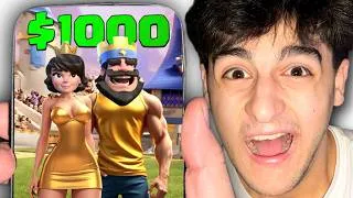 Thumbnail: I Beat Clash Royale Using $1000 (World record time)