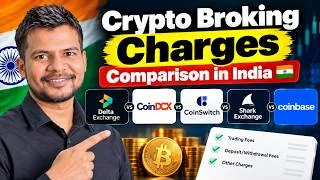 Thumbnail: Crypto Broking Charges in India Explained! 💰 | Delta Exchange vs CoinDCX vs CoinSwitch vs Shark