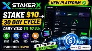 Thumbnail: StakerX Review 2026 | New Crypto Staking Platform | Full Dashboard Tutorial & Features