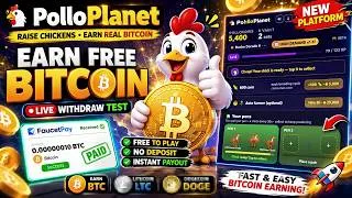 Thumbnail: Earn FREE Bitcoin Every 30 Seconds | 🐔 PolloPlanet Review | FaucetPay Live Withdrawal Proof