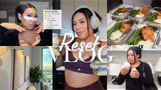 Thumbnail: RESET VLOG | Clean w/ Me, Grocery Haul, Full Weekly Meal Prep, Self Care Routine, Sunday Motivation