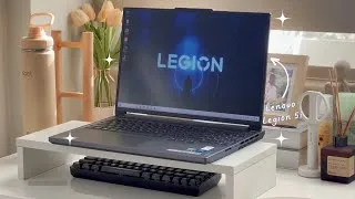 Thumbnail: ✨aesthetic laptop unboxing 💻 Lenovo Legion 5i | aesthetic desk setup | digicam unboxing✨