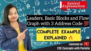 Thumbnail: Basic Blocks, Flow Graph and Leaders with 3 Address Code in Compiler Design | Hindi | Solved Example