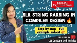 Thumbnail: String Parsing in SLR Parser in Hindi | Complete Solved Example| Compiler Design| Parse string in LR