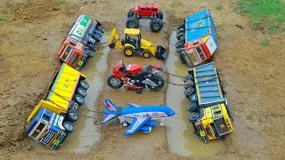 Thumbnail: Dump Truck Ashok Leyland Tanker Truck Accident Pulling KTM Bike Airplane Jcb Traxxas Maxx ? CS Toy 