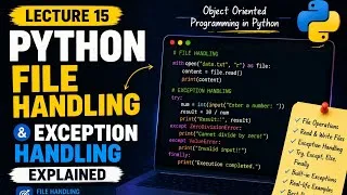 Thumbnail: Python File Handling & Exception Handling | Lecture 15