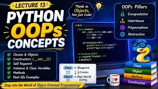Thumbnail: Python OOPs Concepts Explained | Lecture 13 |Classes, Objects, Methods & Method Overriding 