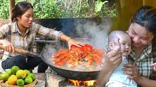 Thumbnail: Fresh lime harvesting process from huge garden — Cooking giant boiled crabs for Nhi, Khoi & Tuyet