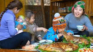 Thumbnail: Nhi, Khoi & Tuyet's favorite meal: Duong cooked cripsy fried fish & warm kohlrabi soup for the kids