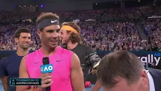 Thumbnail: "Can you throw back to James and Rebecca". Nadal