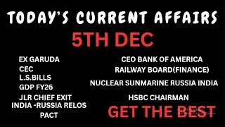 Thumbnail: TOP 10 CURRENT AAFFAIRS//5TH DEC