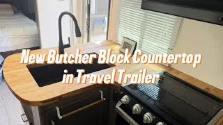 Thumbnail: New Butcher Block Countertop in Travel Trailer