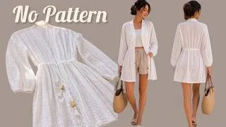 Thumbnail: So Easy & Practical! Patternless Eyelet Kimono Cutting and Sewing