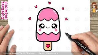 Thumbnail: How to Draw a Cute Pink Ice Cream Easy | Kawaii Ice Cream Drawing for Kids & Toddlers!