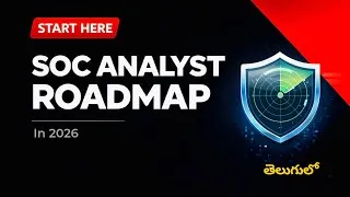 Thumbnail: SOC (L1) Analyst Roadmap 2026 in Telugu - How to Become a SOC Analyst (Beginner Guide)
