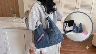 Thumbnail: 👜Simple Bag From Old Jeans No Zipper | Bolso simple desde vaqueros viejos ✂️👖 | Upcycled crafs 👜