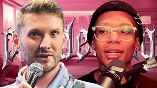 Thumbnail: gay tiktok "comedian" speaks out against... pronouns? 🤨