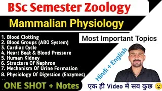 Thumbnail: Mammalian Physiology ONE SHOT | Important Topics | By Dadhich Sir