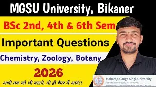 Thumbnail: MGSU Bikaner | BSc 2nd, 4th & 6th Semester Important Questions 2026 | By Dadhich Sir