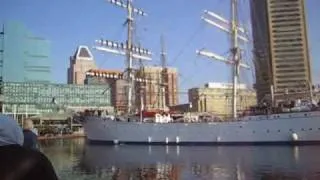 Thumbnail: Statsraad Lehmkuhl entering Baltiimore Inner Harbor