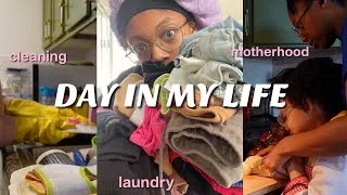Thumbnail: Productive Day in My Life as a Young Mom of 4 | stay at home mom day, clean with me, cooking + more