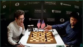 Thumbnail: Hikaru Nakamura crushed in round 1 by Fabiano Caruana | FIDE Candidates 2026