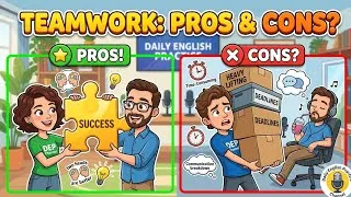 Thumbnail: Advantages & Disadvantages of TEAMWORK | Real ESL English Podcast