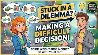 Thumbnail: How to Make a Difficult Decision | Daily English Practice Podcast (ESL Conversation)