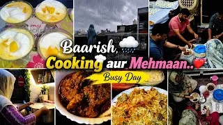 Thumbnail: Baarish, Cooking Aur Mehmaan ❤️ | Rainy Days in My Life 🌧️🌿| Realistic Homemaker Vlog✨🌸 