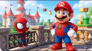 Thumbnail: Mario Wants to Be Like SPIDERMAN! 🕸️ His Biggest Adventure Begins!🔥Super Mario Odyssey Story