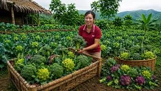 Thumbnail: Harvesting Many Green Cauliflower To Sell At The Market | Single Girl Daily Life In The Countryside