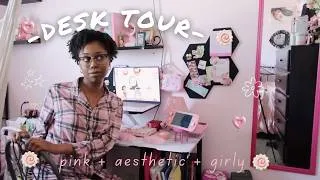 Thumbnail: ⋆˚꩜｡ desk tour ~ aesthetic, pink, girly ⋆˚꩜｡